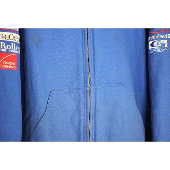 Unbranded Mens 3XL Blue Duck Quilted Lined Workwear Hooded Work Jacket M968 - Picture 3 of 11